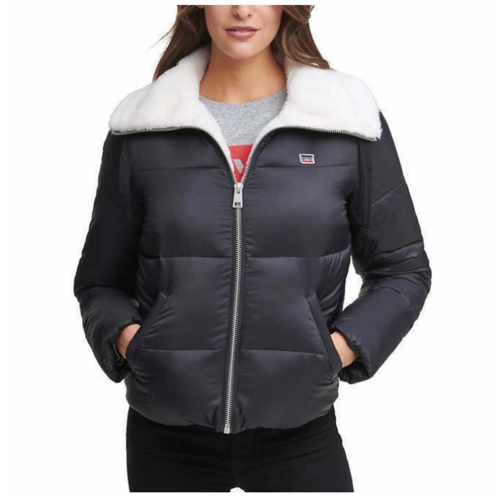 Levi's Faux Shearling Lined Puffer Jacket Size SMALL